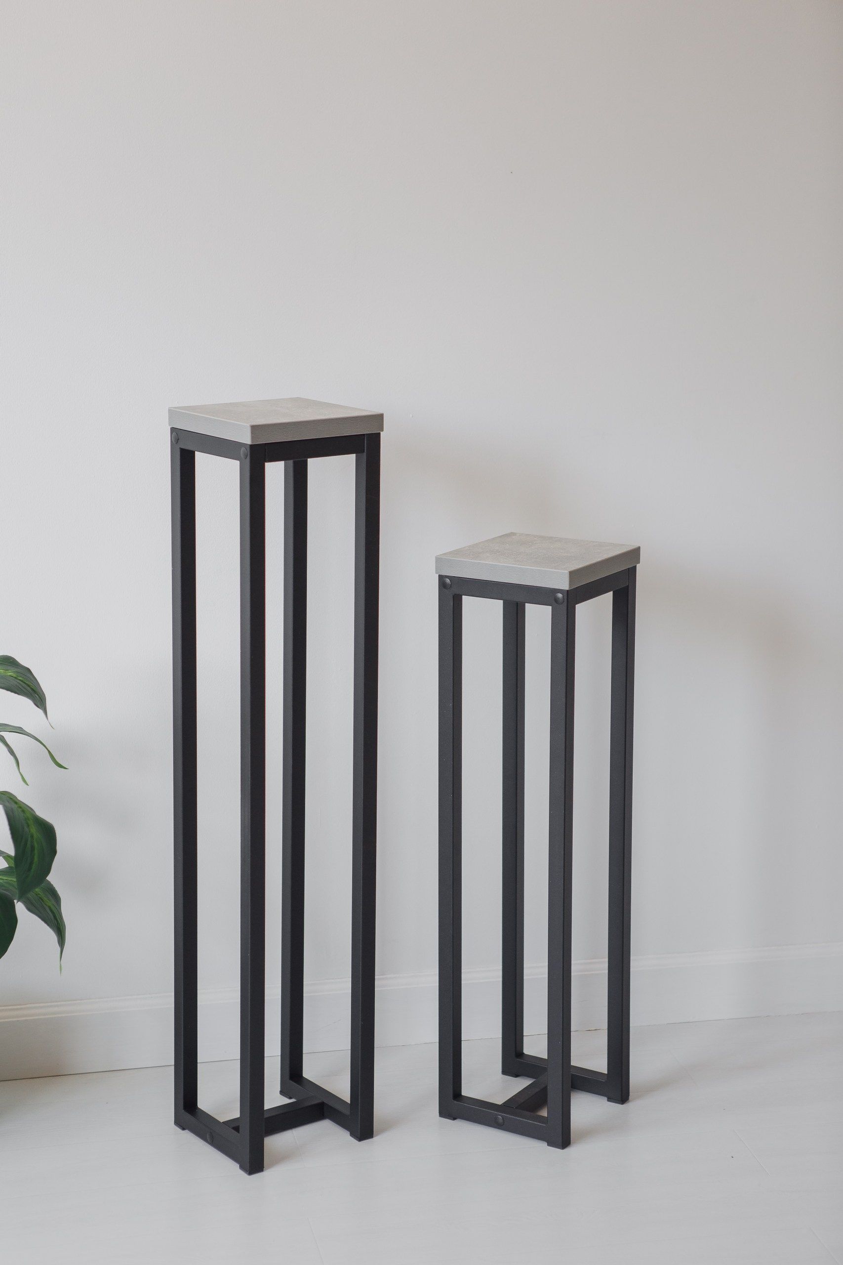 Цветочница-подставка Flowers Tower 100х20х20см ателье светлый, корпус черный