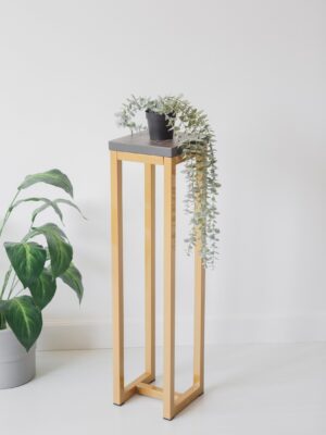 Цветочница-подставка Flowers Tower 80х20х20 см ателье темный, корпус золотой