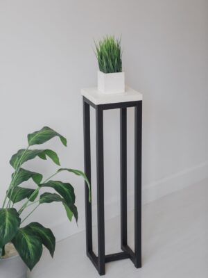 Цветочница-подставка Flowers Tower 80х20х20 см белый, корпус черный