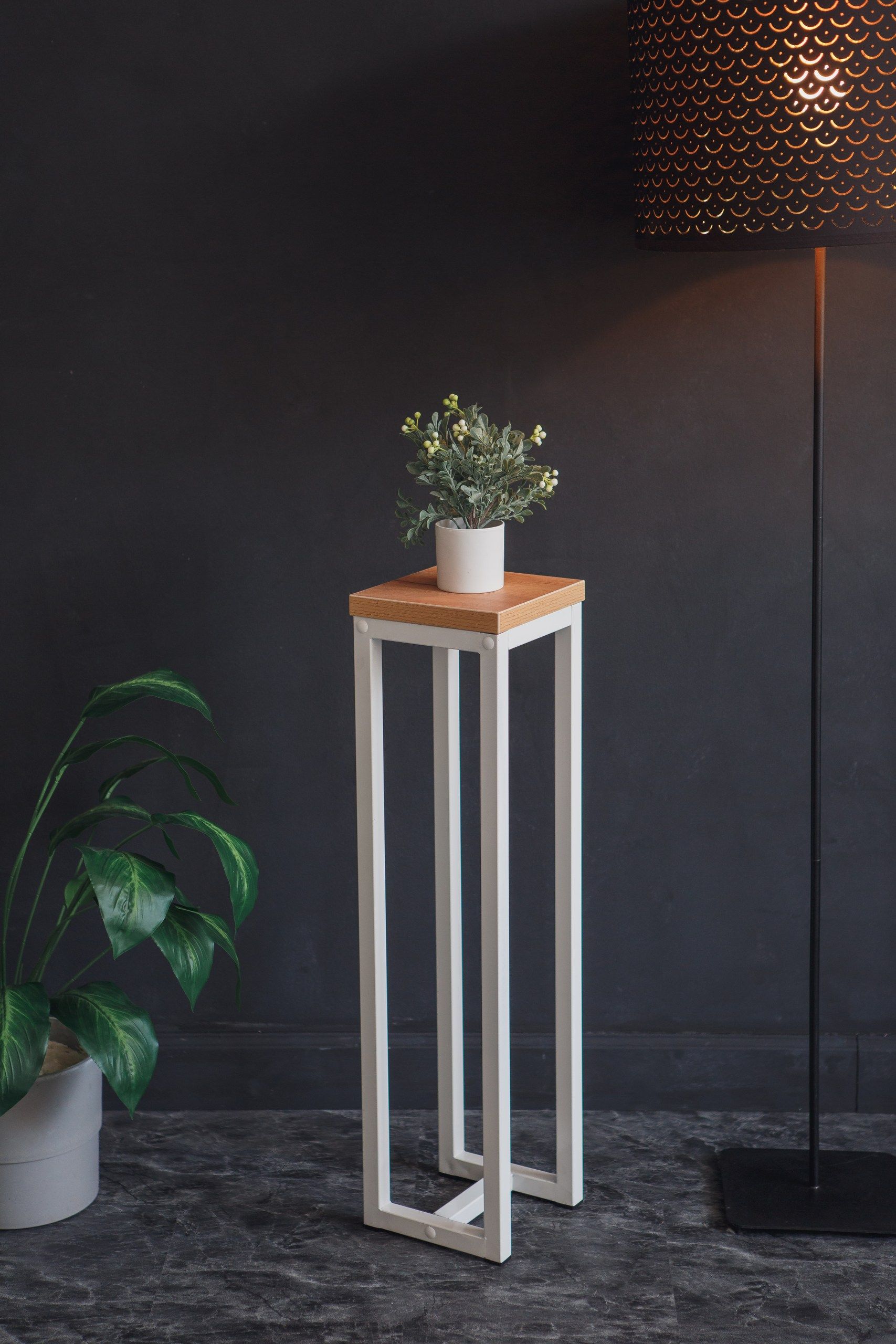 Цветочница-подставка Flowers Tower 80х20х20 см дуб золотой, корпус белый