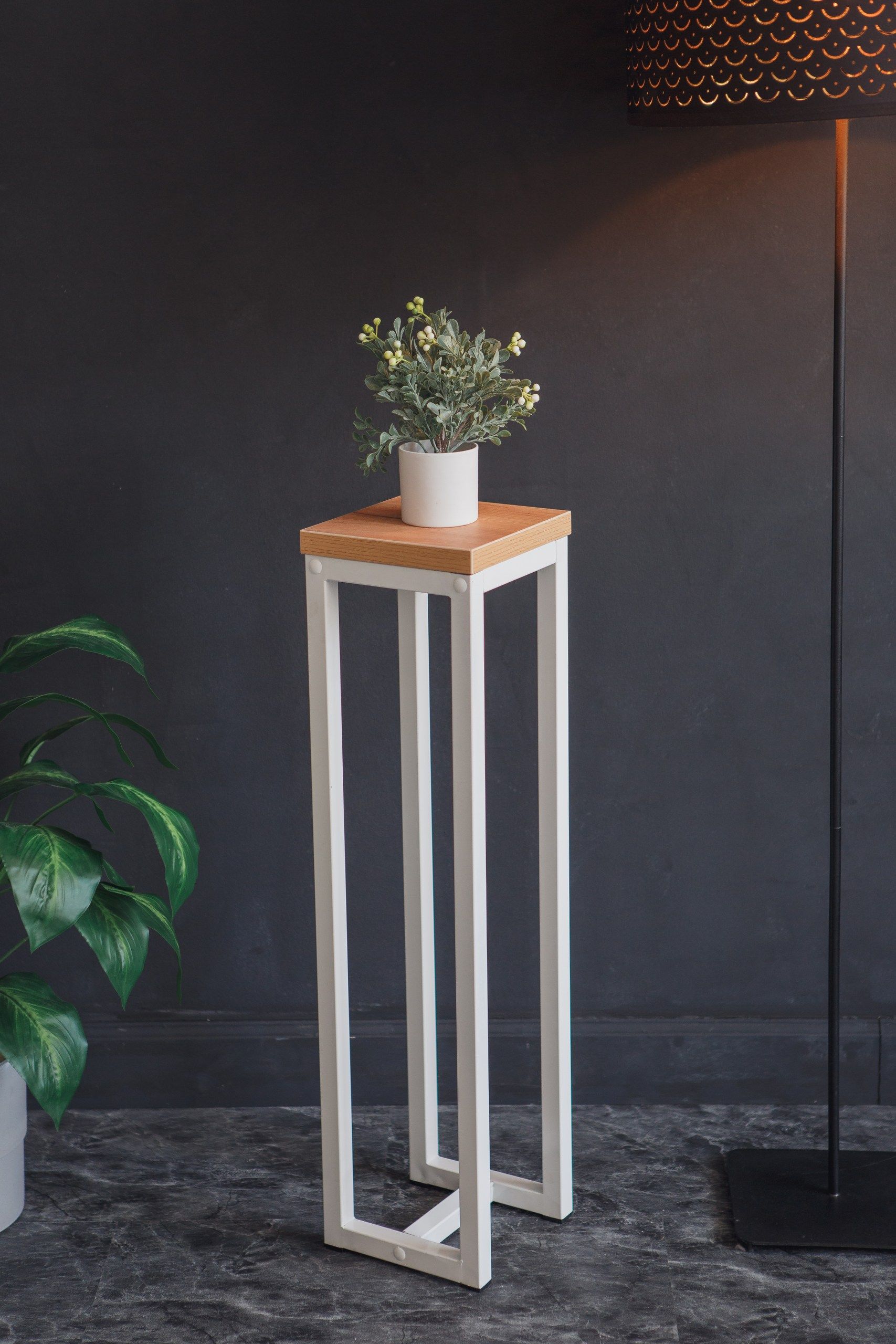 Цветочница-подставка Flowers Tower 80х20х20 см дуб золотой, корпус белый
