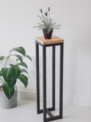 Цветочница-подставка Flowers Tower 80х20х20 см дуб золотой, корпус черный