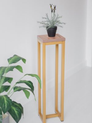 Цветочница-подставка Flowers Tower 80х20х20 см дуб табачный, корпус золотой