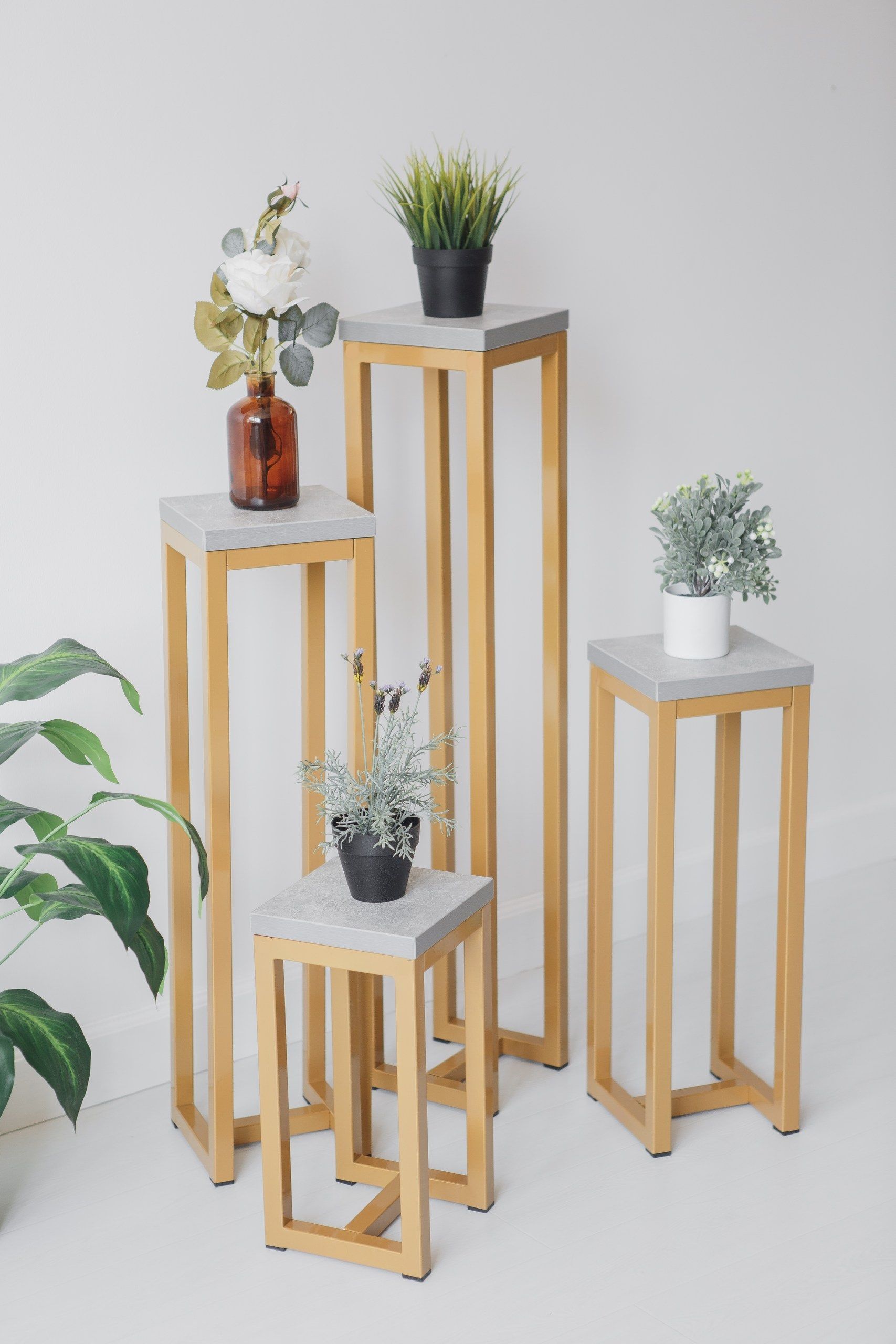 Цветочница-подставка Flowers Tower 40х20см ателье светлый, корпус золотой