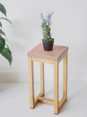 Цветочница-подставка Flowers Tower 40х20х20 см дуб табачный, корпус золотой