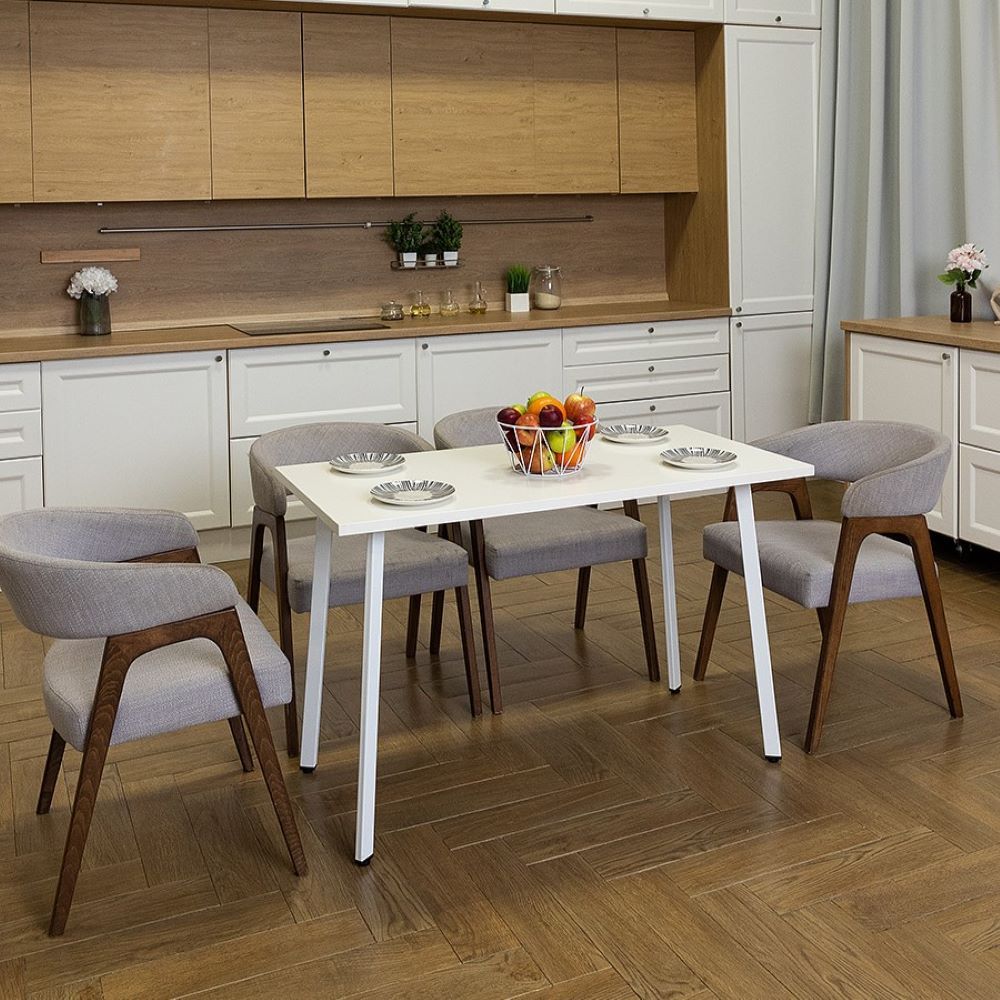 Стол обеденный кухонный Simple Table 90х55см цвет белый, ножки белые