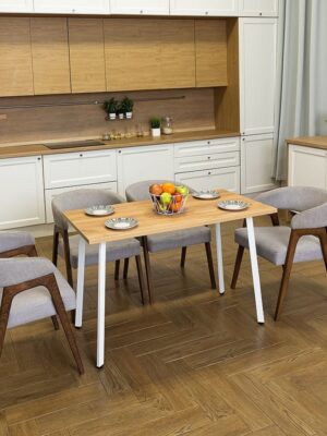 Стол обеденный кухонный Simple Table 90х55см цвет дуб золотой, ножки белые