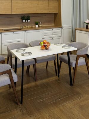 Стол обеденный кухонный Simple Table 110х55см цвет белый, ножки черные
