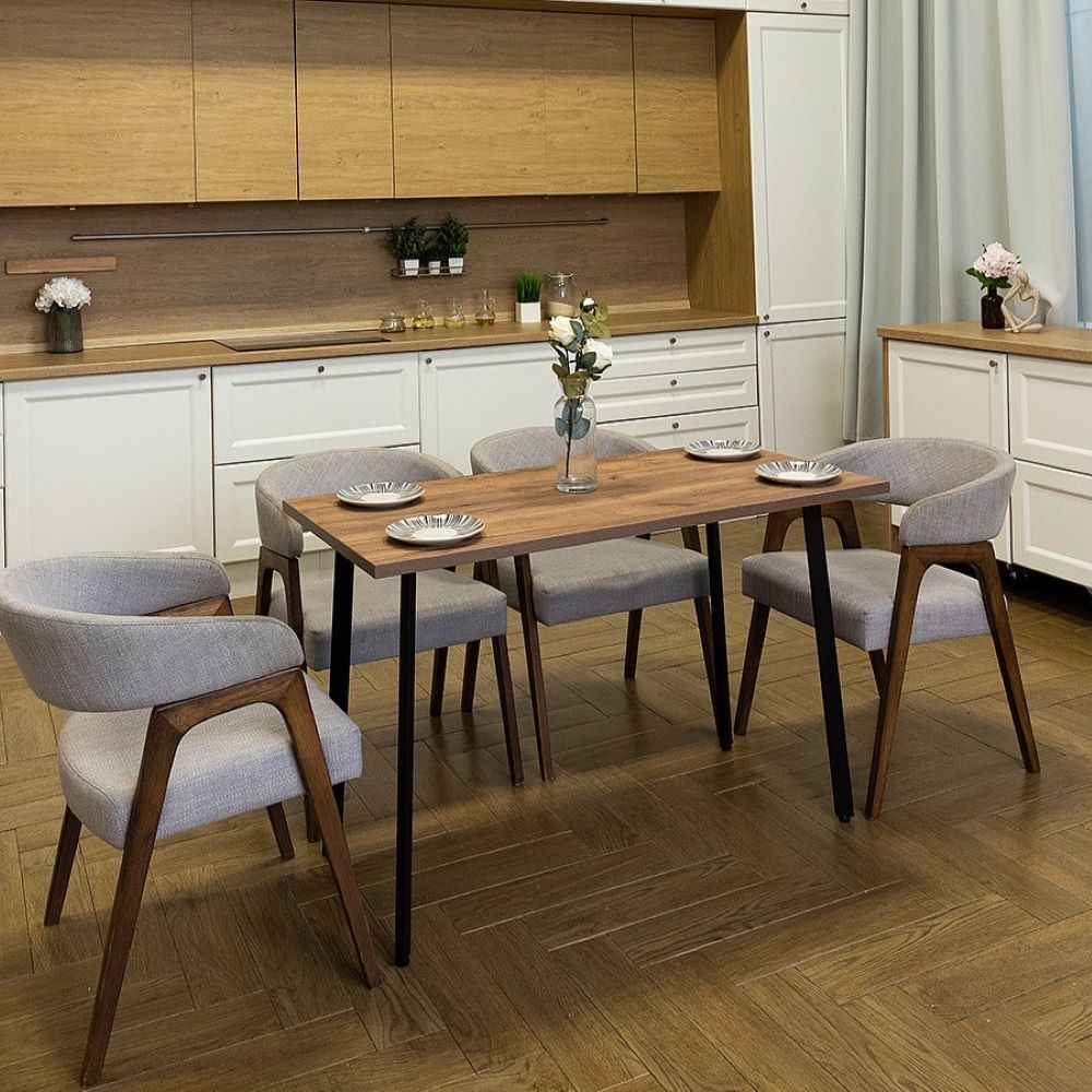 Стол обеденный кухонный Simple Table 110х55см цвет дуб табачный, ножки черные