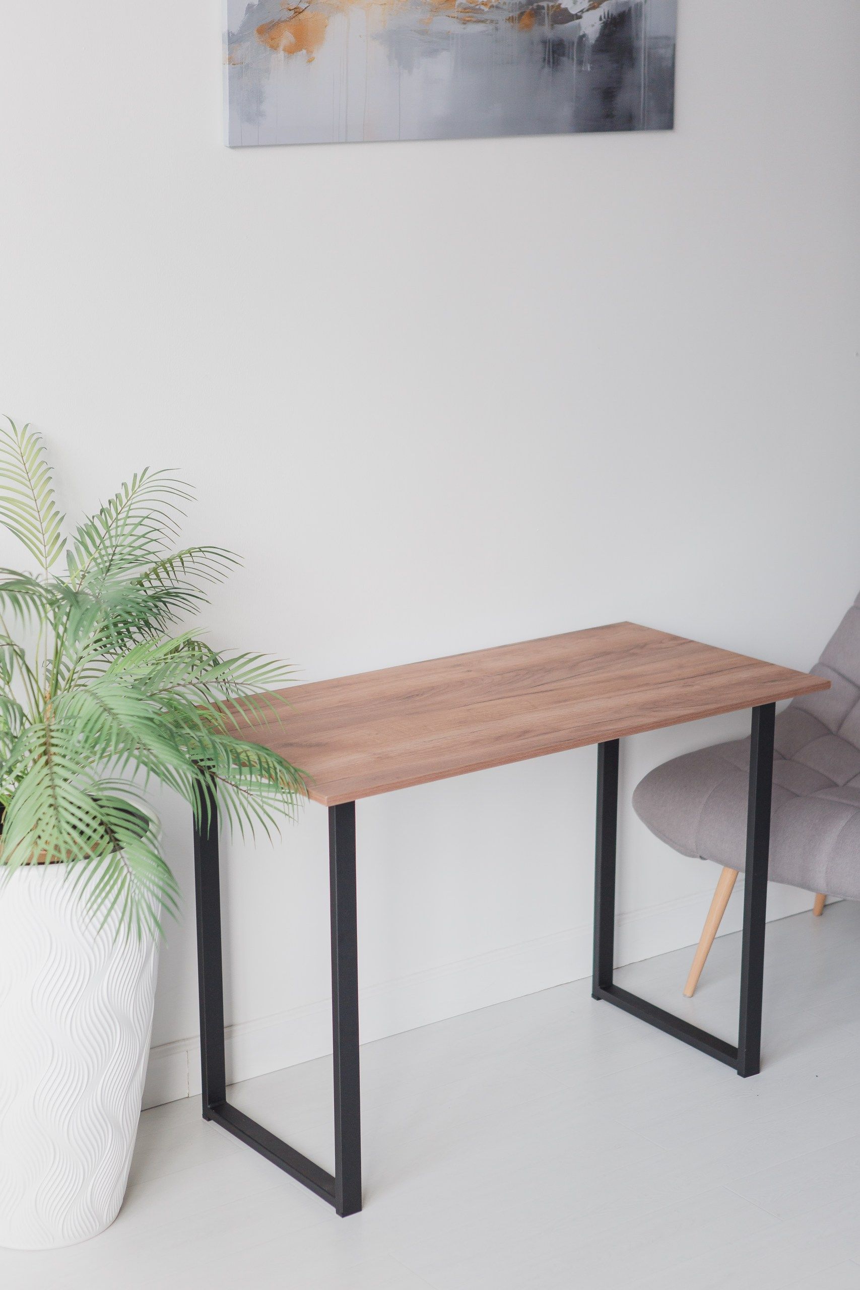 Стол обеденный кухонный письменный Universal Table 90х55см цвет дуб табачный, ножки черные