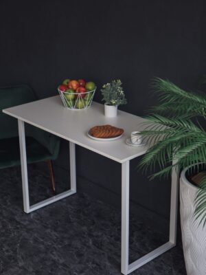 Стол обеденный кухонный письменный Universal Table 110х55см цвет белый, ножки белые