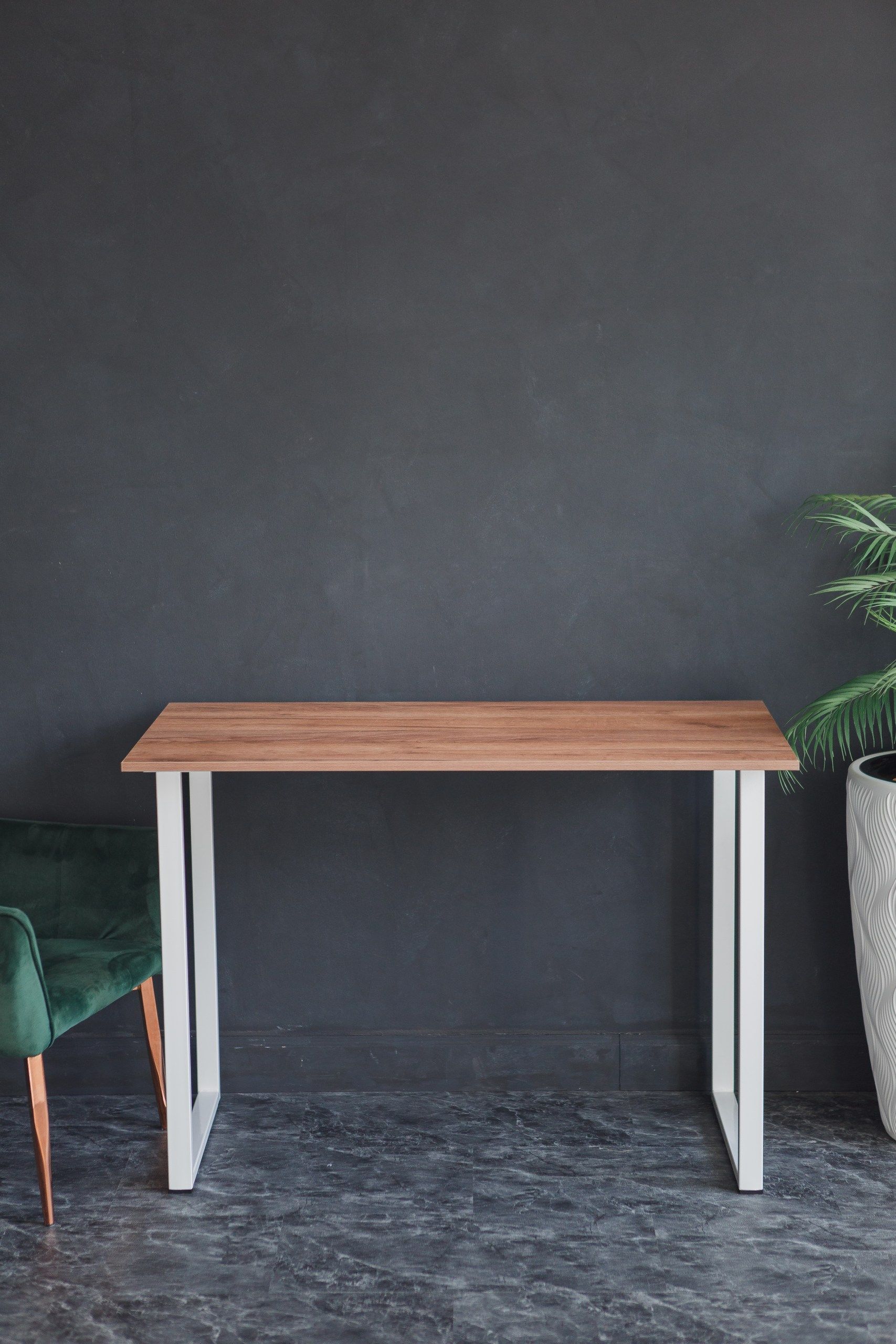 Стол обеденный кухонный письменный Universal Table 90х55см цвет дуб табачный, ножки белые