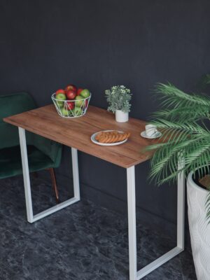 Стол обеденный кухонный письменный Universal Table 110х55см цвет дуб табачный, ножки белые