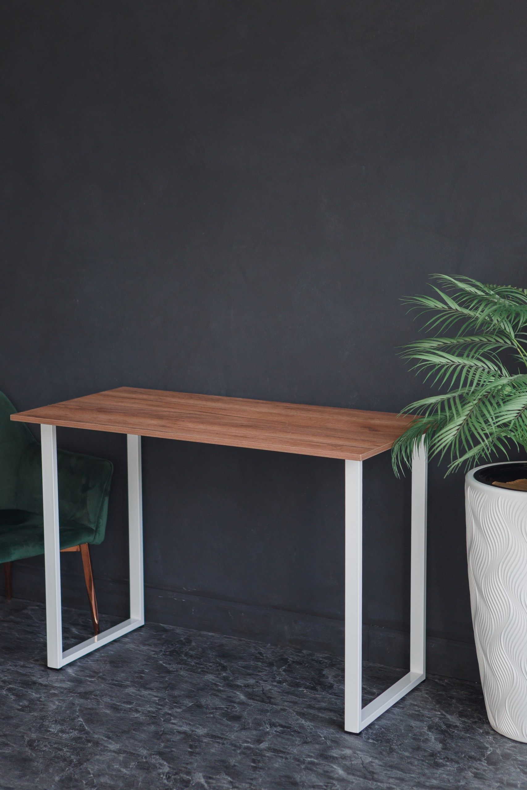 Стол обеденный кухонный письменный Universal Table 90х55см цвет дуб табачный, ножки белые
