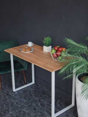 Стол обеденный кухонный письменный Universal Table 110х55см цвет дуб золотой, ножки белые
