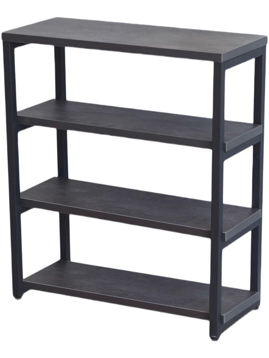 Стеллаж-тумба Loft Rack Line 69х30х80см 4 полки ателье темный,черный каркас