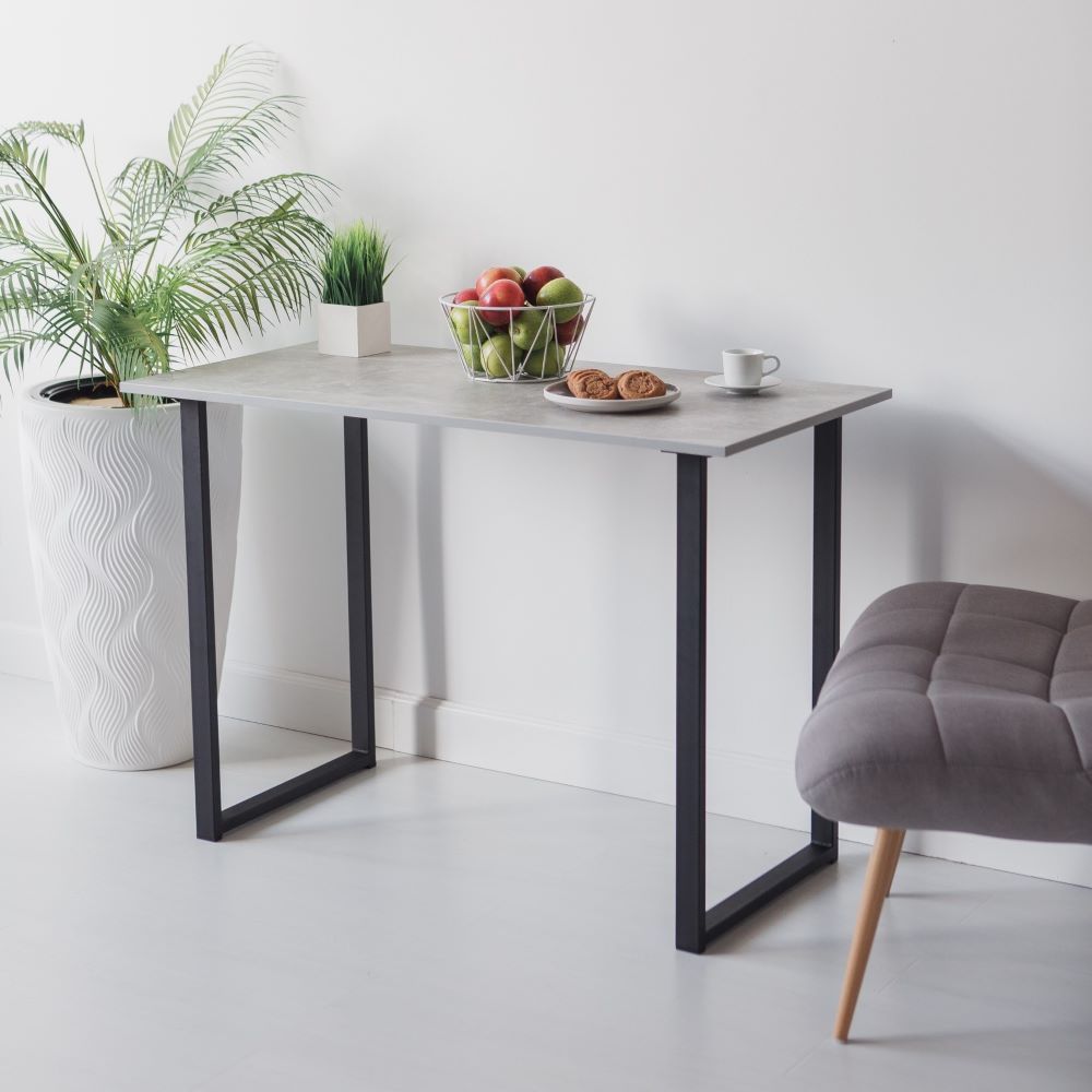 Стол обеденный кухонный письменный Universal Table 110х55см цвет ателье светлый, ножки черные