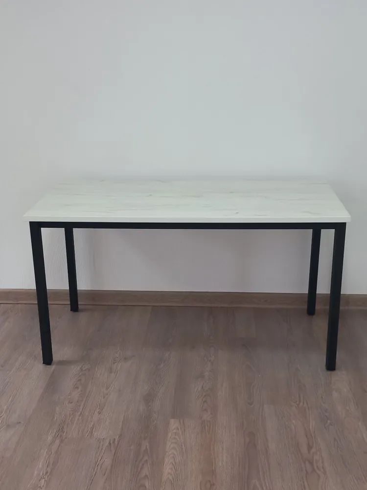 Стол обеденный, кухонный, письменный, компьютерный ATLANT 230х80х75см цвет дуб белый крафт, черное подстолье