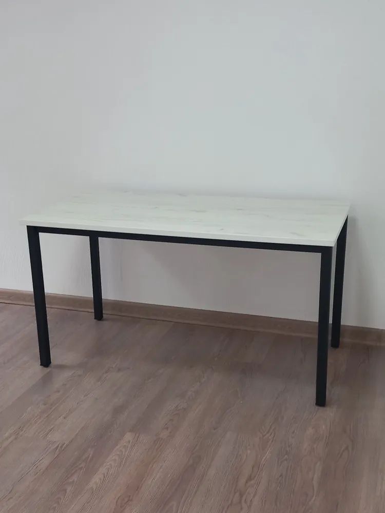 Стол обеденный, кухонный, письменный, компьютерный ATLANT 230х80х75см цвет дуб белый крафт, черное подстолье