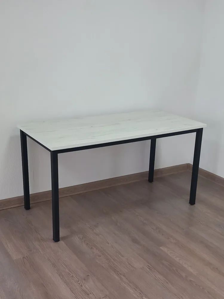 Стол обеденный, кухонный, письменный, компьютерный ATLANT 230х80х75см цвет дуб белый крафт, черное подстолье