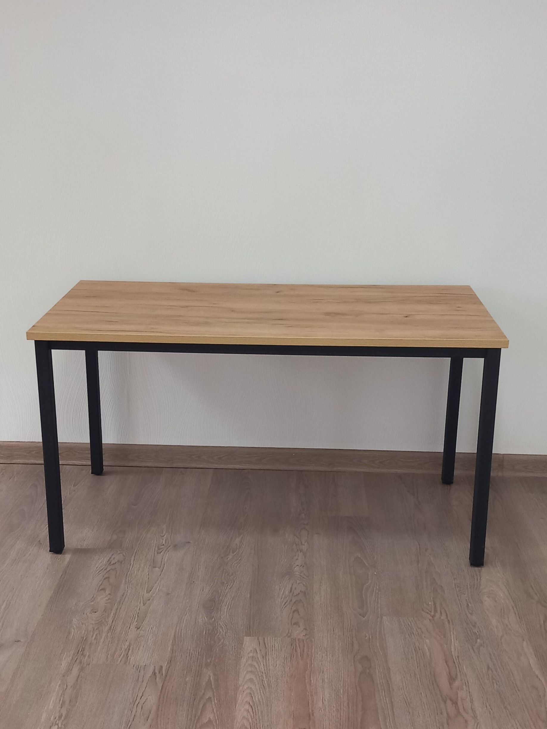 Стол обеденный, кухонный, письменный, компьютерный ATLANT 160х80х75см цвет дуб золотой, черное подстолье