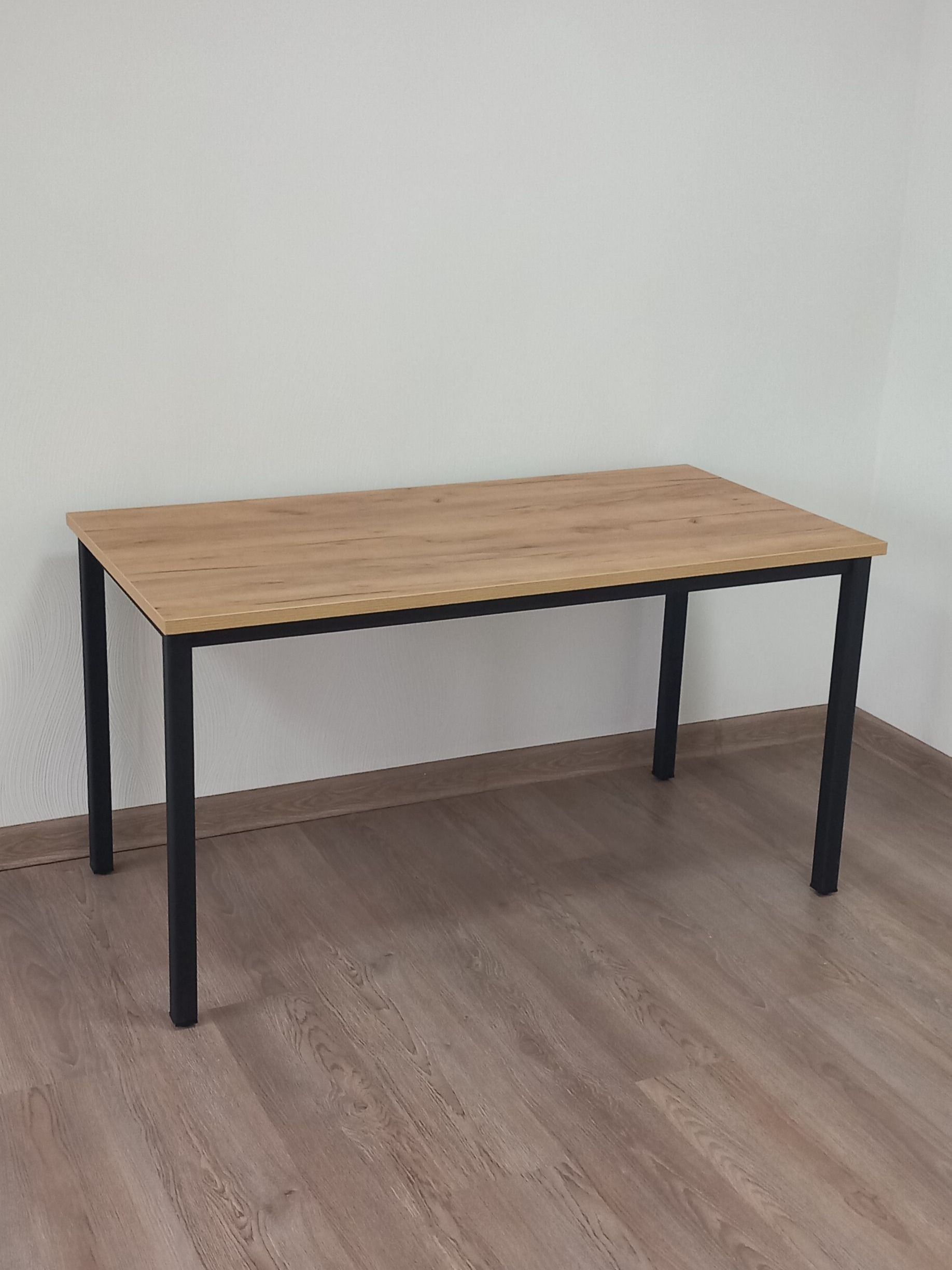 Стол обеденный, кухонный, письменный, компьютерный ATLANT 160х80х75см цвет дуб золотой, черное подстолье