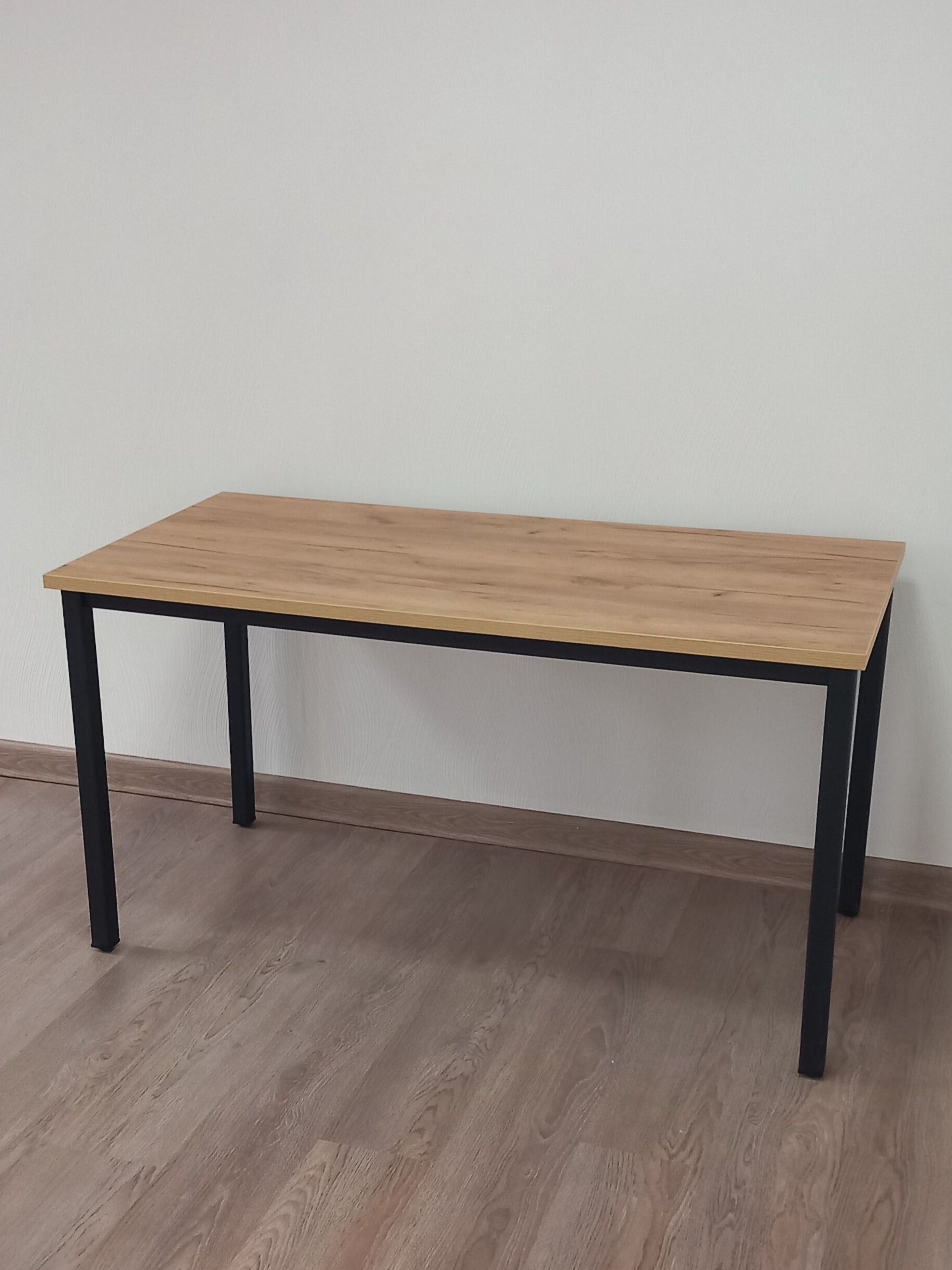 Стол обеденный, кухонный, письменный, компьютерный ATLANT 160х80х75см цвет дуб золотой, черное подстолье