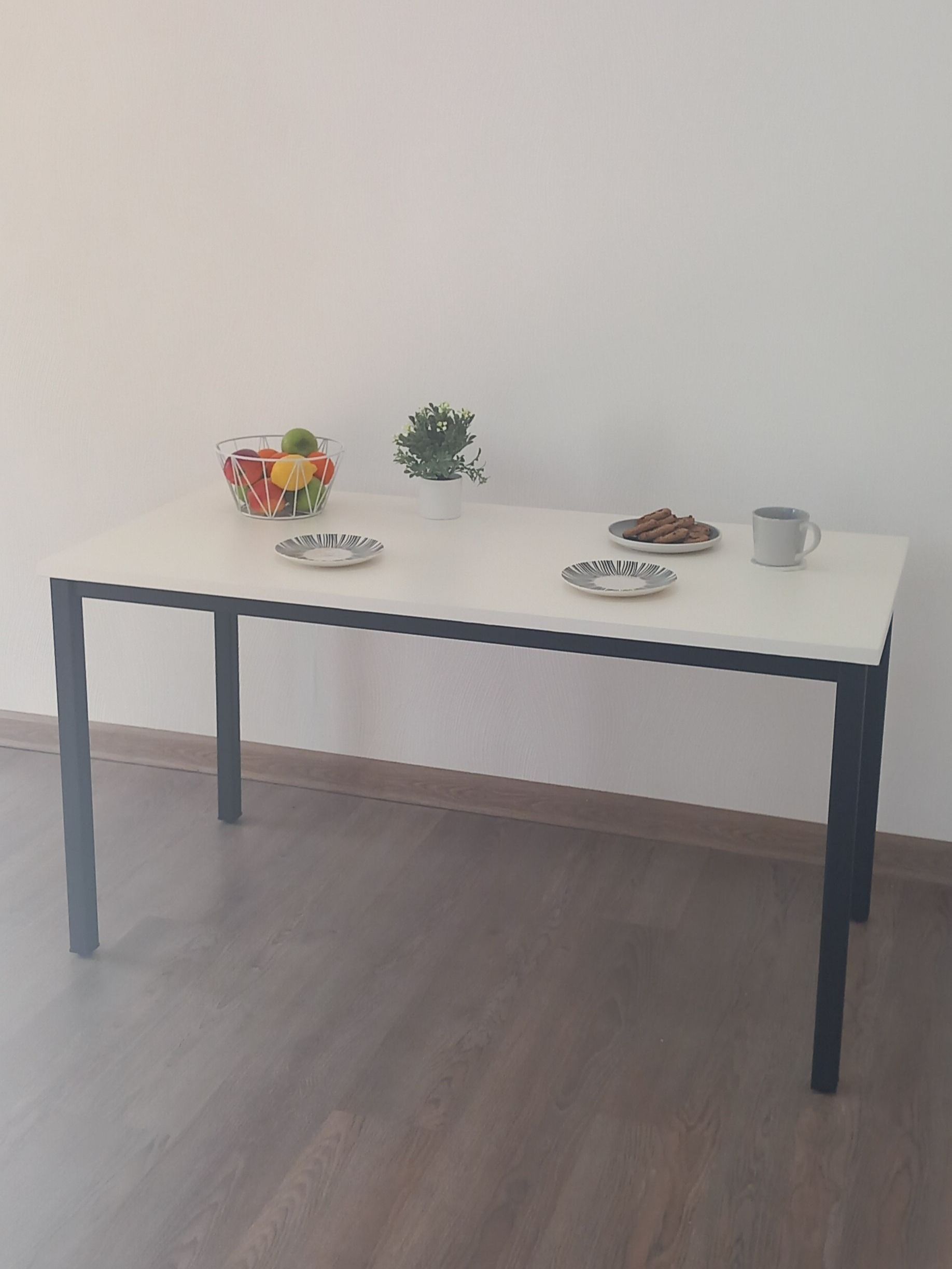 Стол обеденный, кухонный, письменный, компьютерный ATLANT 180х80х75см цвет белый, черное подстолье