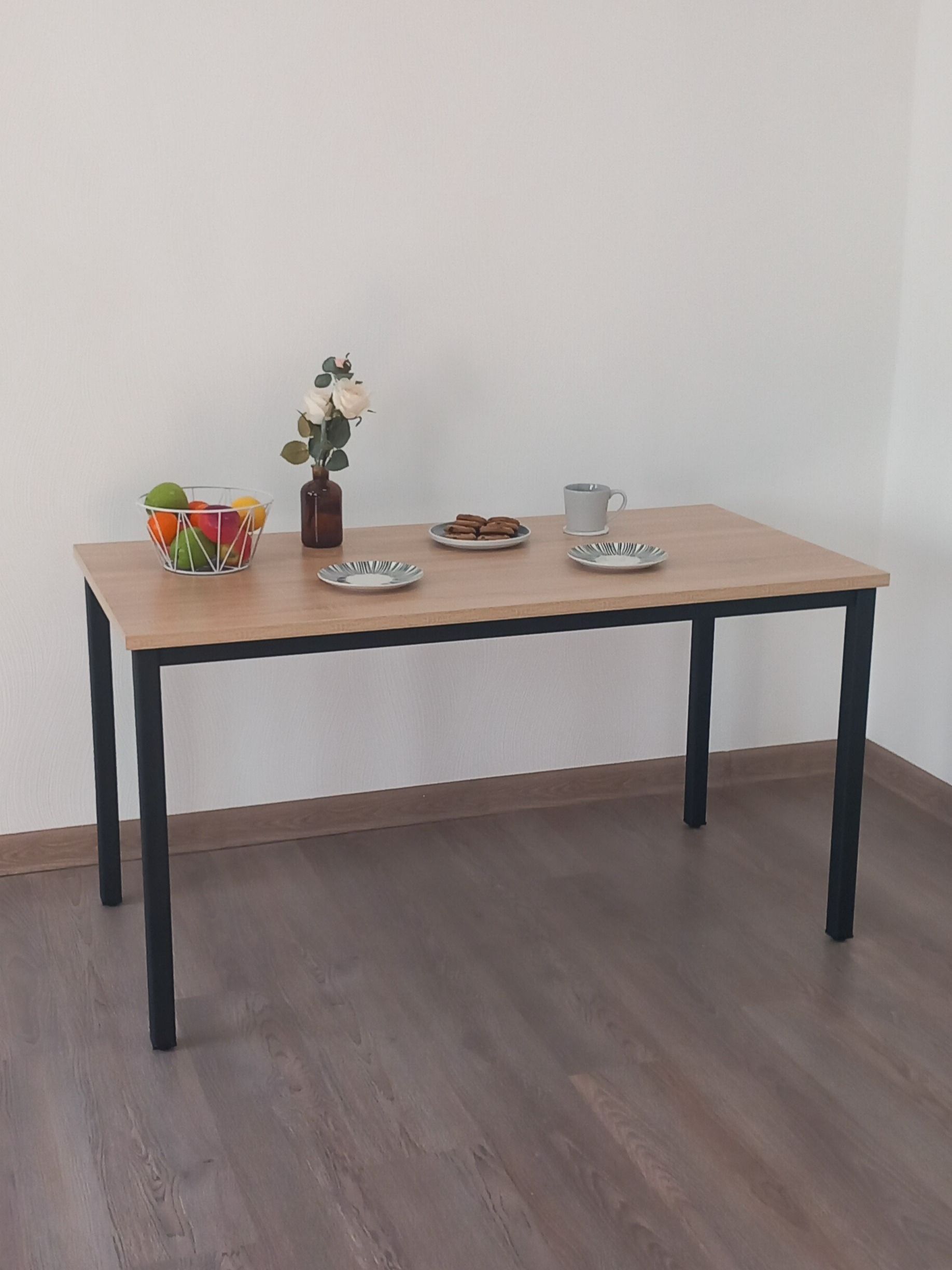 Стол обеденный, кухонный, письменный, компьютерный ATLANT 230х80х75см цвет дуб сонома, черное подстолье
