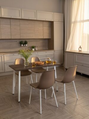 Стол обеденный Delight Dining, размер 120х70х75 см, цвет дуб бронзовый, цвет ножек белый