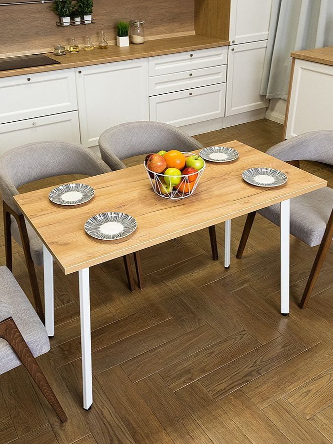 Стол обеденный Delight Dining, размер 90х60х75 см, цвет дуб золотой, цвет ножек белый