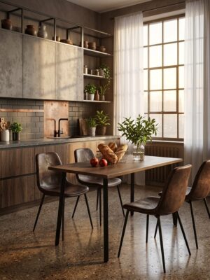Стол обеденный Delight Dining, размер 120х60х75 см, цвет дуб бронзовый, цвет ножек черный