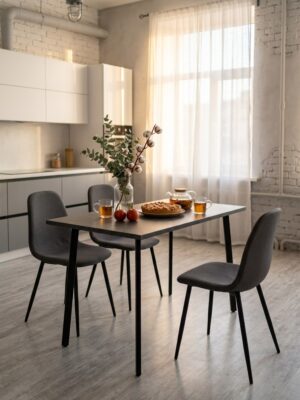 Стол обеденный Delight Dining, размер 120х60х75 см, цвет ателье темный, цвет ножек черный