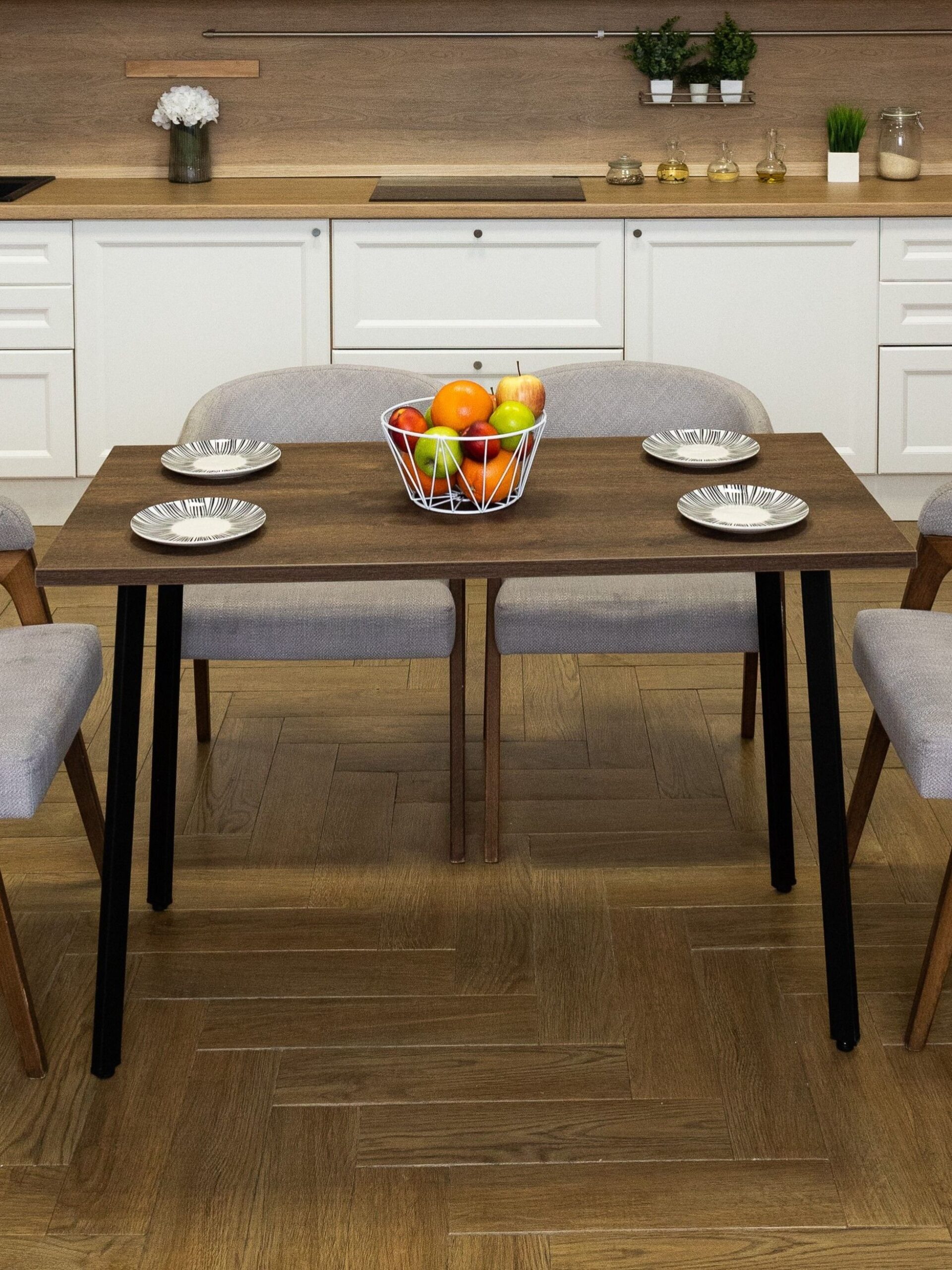 Стол обеденный Delight Dining, размер 140х70х75 см, цвет дуб бронзовый, цвет ножек черный