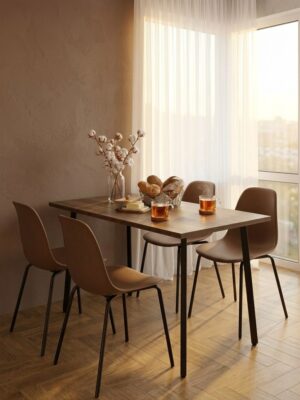 Стол обеденный Delight Dining, размер 140х70х75 см, цвет дуб бронзовый, цвет ножек черный