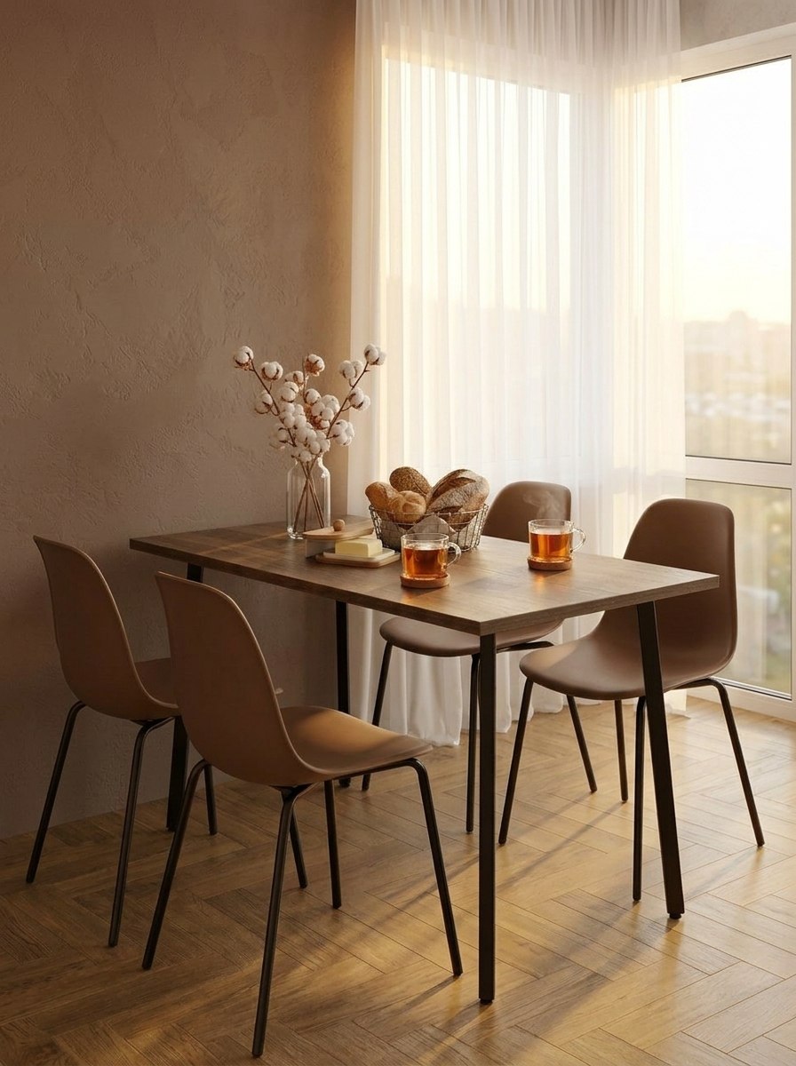 Стол обеденный Delight Dining, размер 140х70х75 см, цвет дуб бронзовый, цвет ножек черный