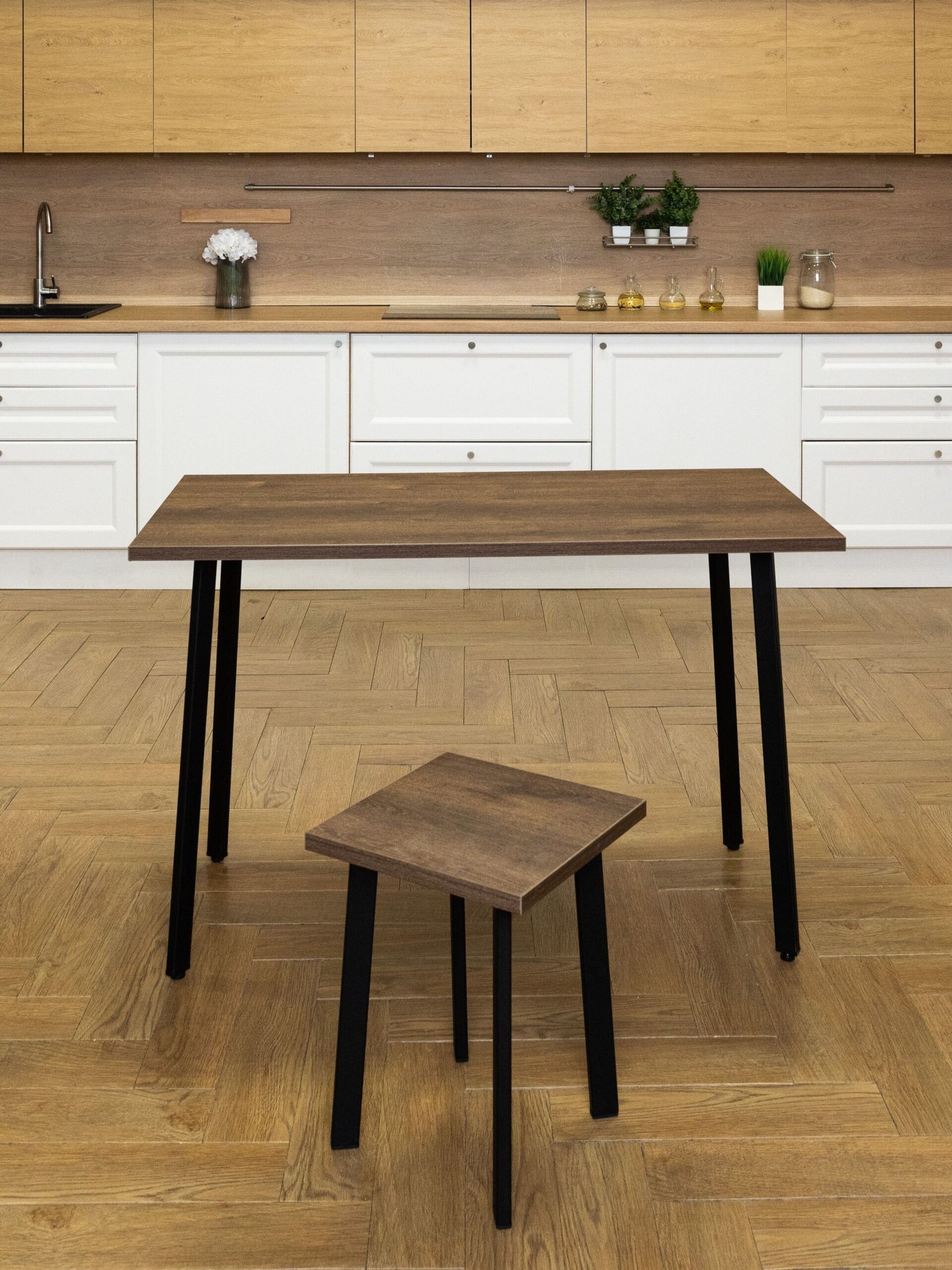 Стол обеденный Delight Dining, размер 120х60х75 см, цвет дуб бронзовый, цвет ножек черный