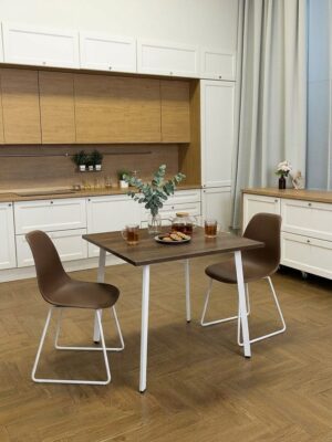 Стол обеденный Delight Dining, размер 60х60х75 см, цвет дуб бронзовый, цвет ножек белый