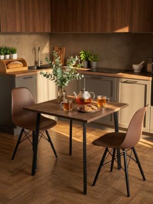 Стол обеденный Delight Dining, размер 60х60х75 см, цвет дуб бронзовый, цвет ножек черный