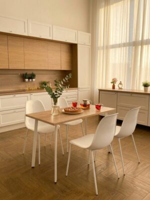 Стол обеденный Delight Dining, размер 140х70х75 см, цвет дуб сонома, цвет ножек белый
