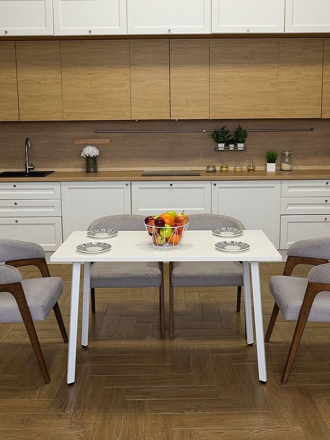 Стол обеденный Delight Dining, размер 90х60х75 см, цвет белый, цвет ножек белый