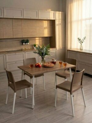 Стол обеденный Delight Dining, размер 120х70х75 см, цвет дуб табачный, цвет ножек белый