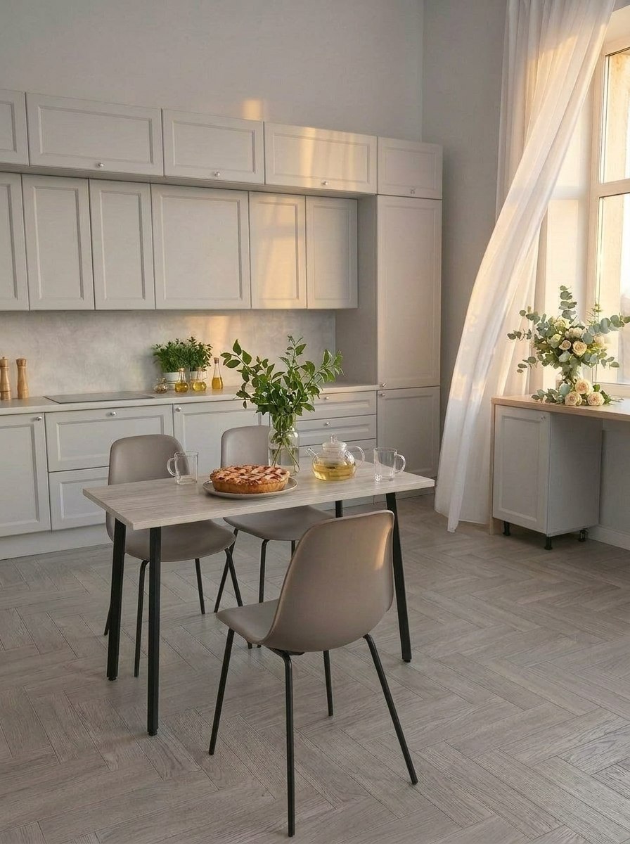 Стол обеденный Delight Dining, размер 120х60х75 см, цвет дуб серый крафт, цвет ножек черный