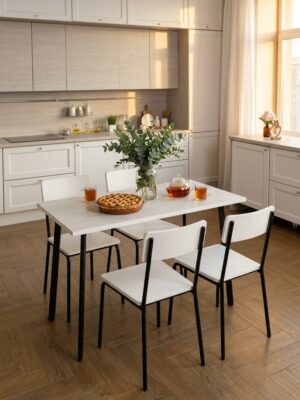 Стол обеденный Delight Dining, размер 90х60х75 см, цвет дуб белый крафт, цвет ножек черный