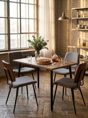 Стол обеденный Delight Dining, размер 140х70х75 см, цвет дуб табачный, цвет ножек черный
