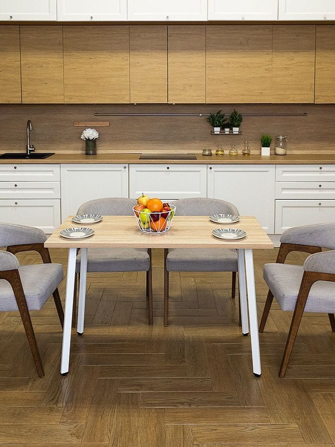 Стол обеденный Delight Dining, размер 120х60х75 см, цвет дуб сонома, цвет ножек белый