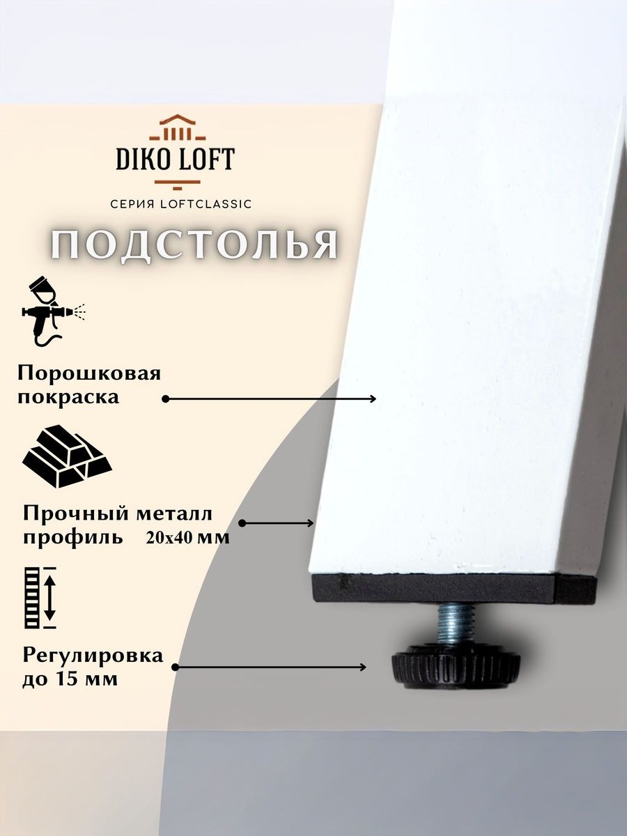 Стол обеденный Delight Dining, размер 120х60х75 см, цвет дуб серый крафт, цвет ножек белый