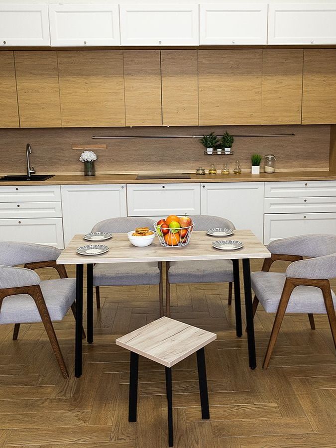 Стол обеденный Delight Dining, размер 120х60х75 см, цвет дуб серый крафт, цвет ножек черный