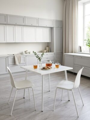 Стол обеденный Delight Dining, размер 60х60х75 см, цвет белый, цвет ножек черный