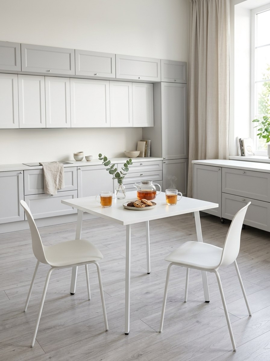 Стол обеденный Delight Dining, размер 60х60х75 см, цвет белый, цвет ножек белый